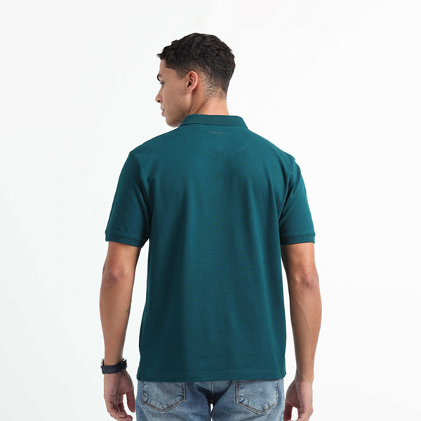 Caslay Organic Polo T-Shirt (Petrol Blue)-3