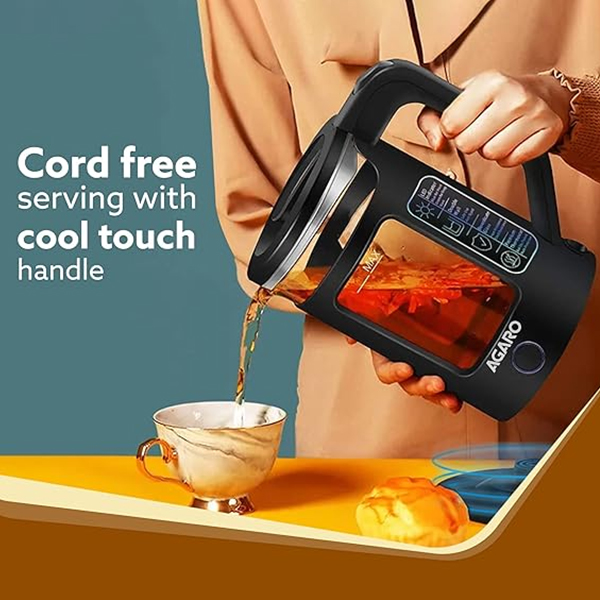 AGARO Galaxy Electric glass Kettle - 1.5L (Black)-1