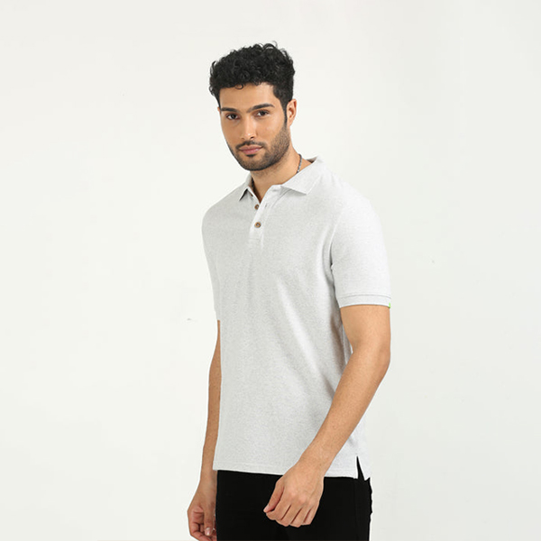 Caslay Polo T-Shirt (White Melange)-4