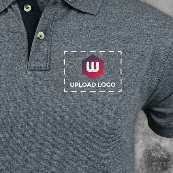 Santhome Highlander Cotton Polo T-shirt for Men Grey - Custom Logo Left Chest & Right Arm-2