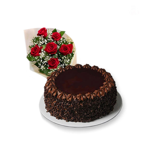 Beautiful Combo of Cake & Bouquet