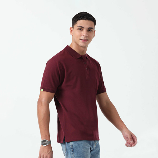 Caslay Organic Polo T-Shirt (Maroon)-2
