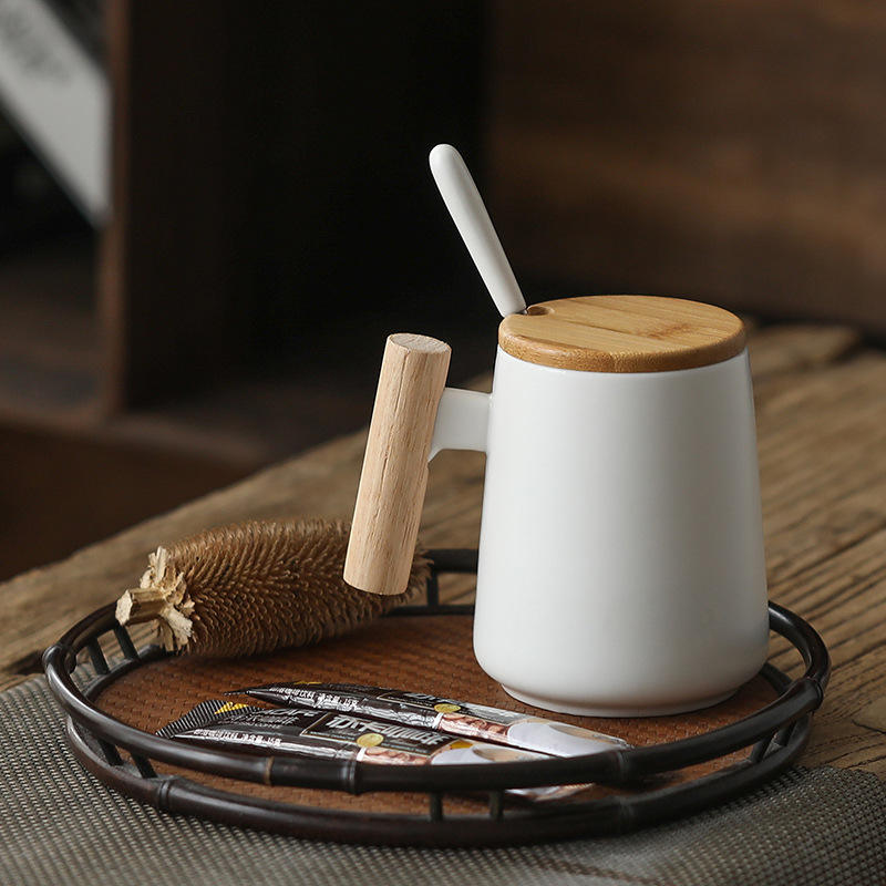Ceramic Mug with Bamboo Lid-Custom Logo Branding-1