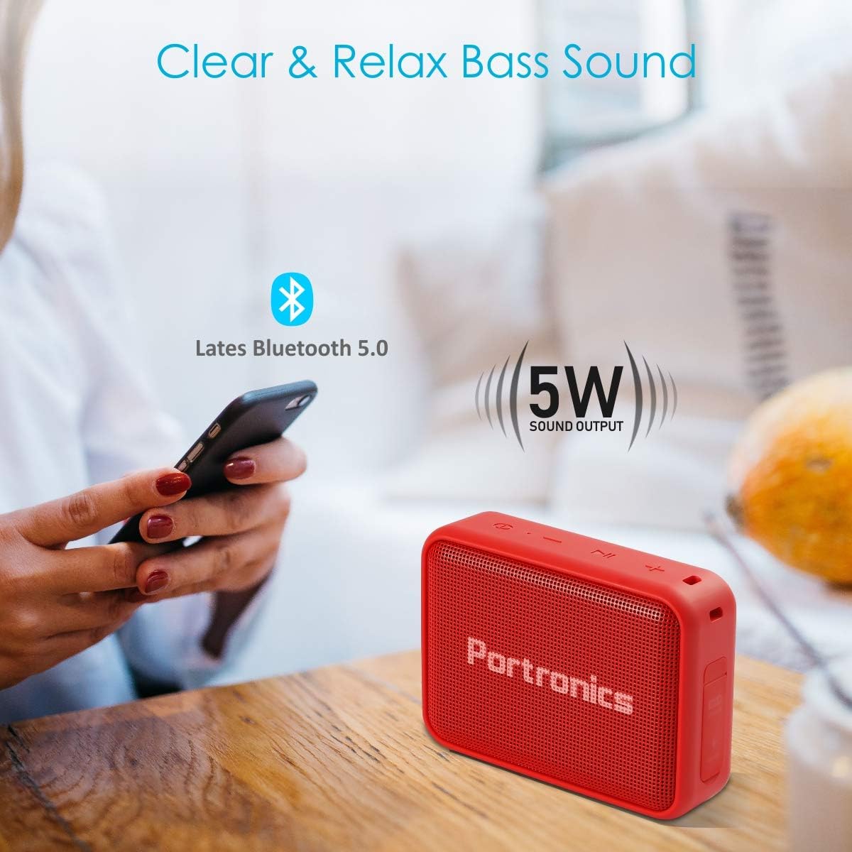 Portronics Dynamo  Portable Bluetooth Speaker (RED)-1