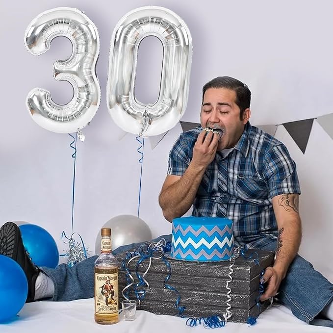 Silver Foil Number Balloons 0 to 9 Balloons Set-2