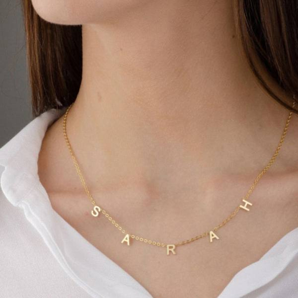 Customized Engraved Gold Name Necklace-3