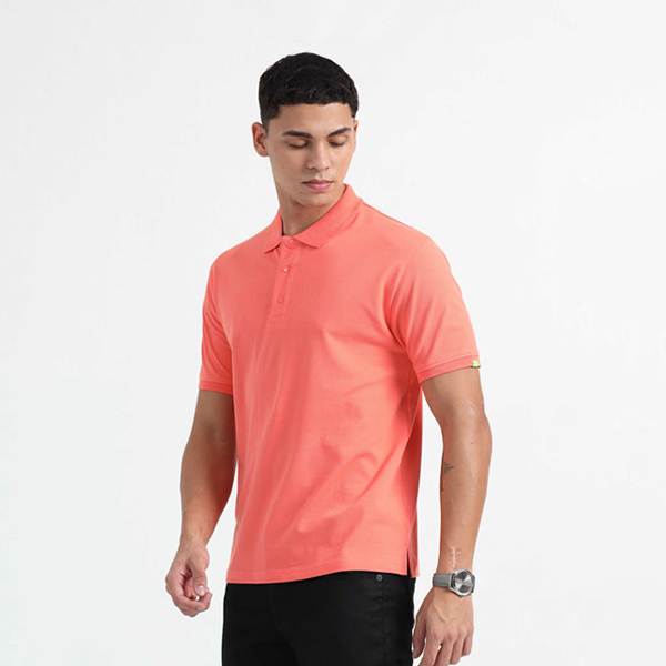 Caslay Organic Polo T-Shirt (Coral)-1