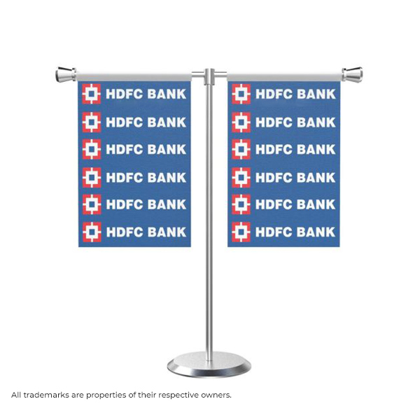 Custom T Shape Table Flag with Stand-1
