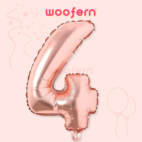 Rose Gold Foil Balloon  Number 4 -16 inch
