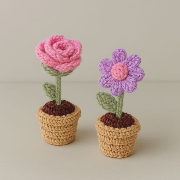 Crochet Rose & Daisy Flower