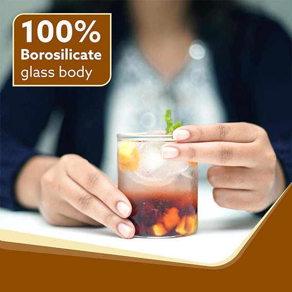 AGARO Elite Borosilicate Glass Tumbler - 255 ml (Pack of 6)-4