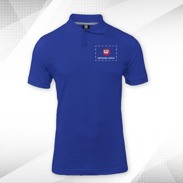 Six Degrees Cotton Polo T-shirt for Men (Royal Blue) - Custom Logo Left Chest