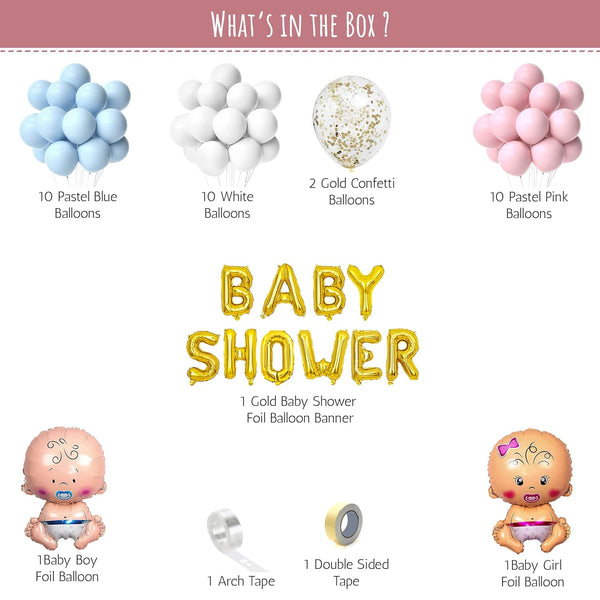 Charming Pink & Blue Baby Shower Decoration Kit-2