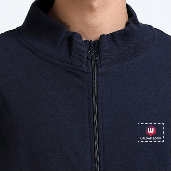 Caslay High Neck Jacket with Custom Logo (Navy Blue)-4