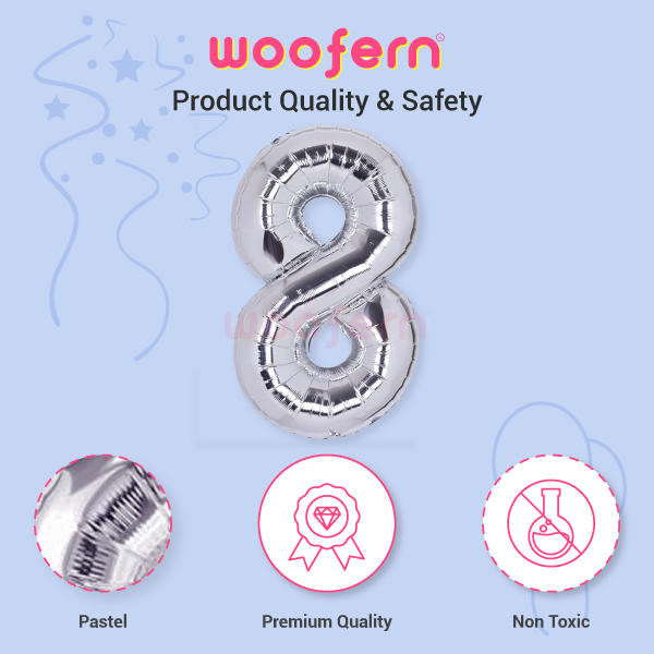 Number 8 Silver Foil Balloon 16 inch-4