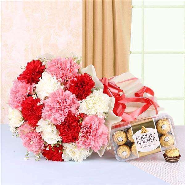 Mesmerizing Carnations with Ferrero Rocher