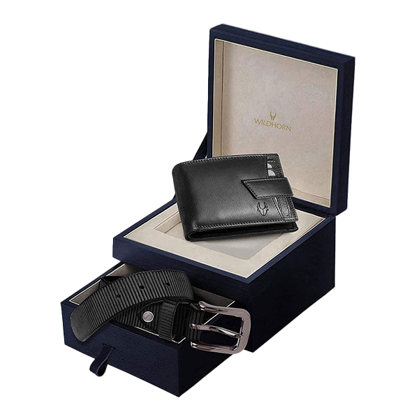 WILDHORN NOGALES Leather Wallet & Belt Gift Set (Jade Black)