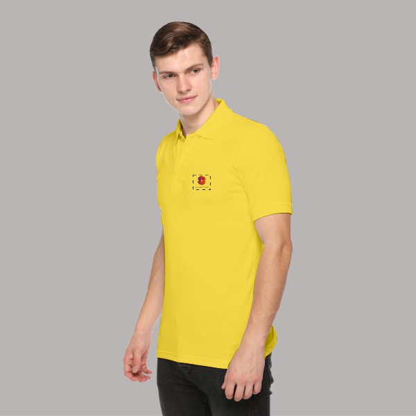 Embroidered FasTees Polo T-shirt for Men (Golden Yellow)-3