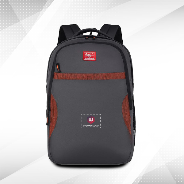 WILDHORN Aarhus Laptop Backpack with Compression Straps (Grey & Orange)-0