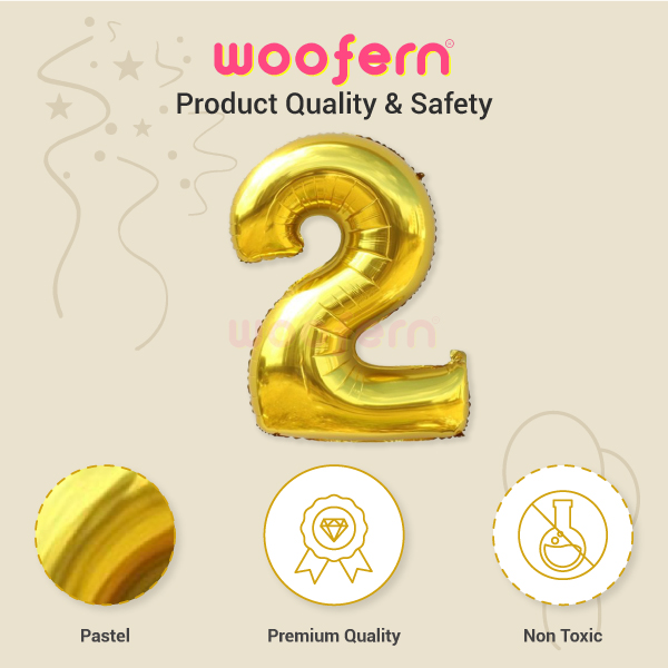 Golden Foil Balloon Number 2  16 inch-4