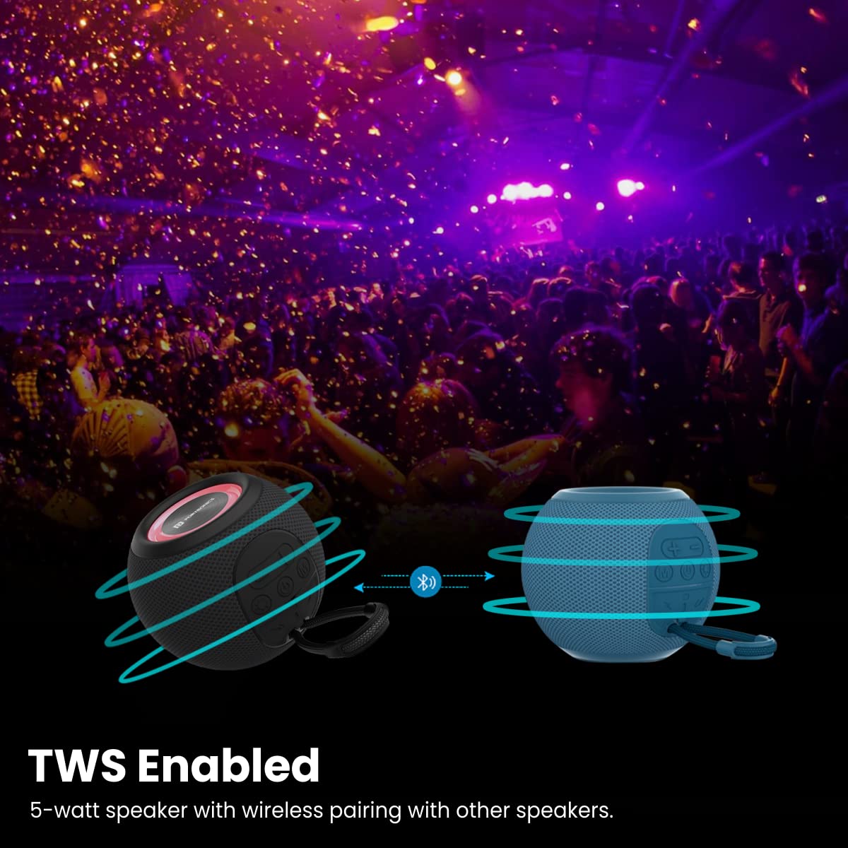 Portronics Resound 5W Bluetooth 5.3 Speaker with FM Radio (Black)-6