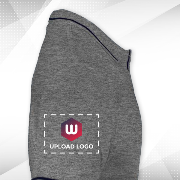 Scott Organic Cotton Polo T-Shirt for Women Grey Melange with Black - Custom Logo Left Chest & Right Arm-1