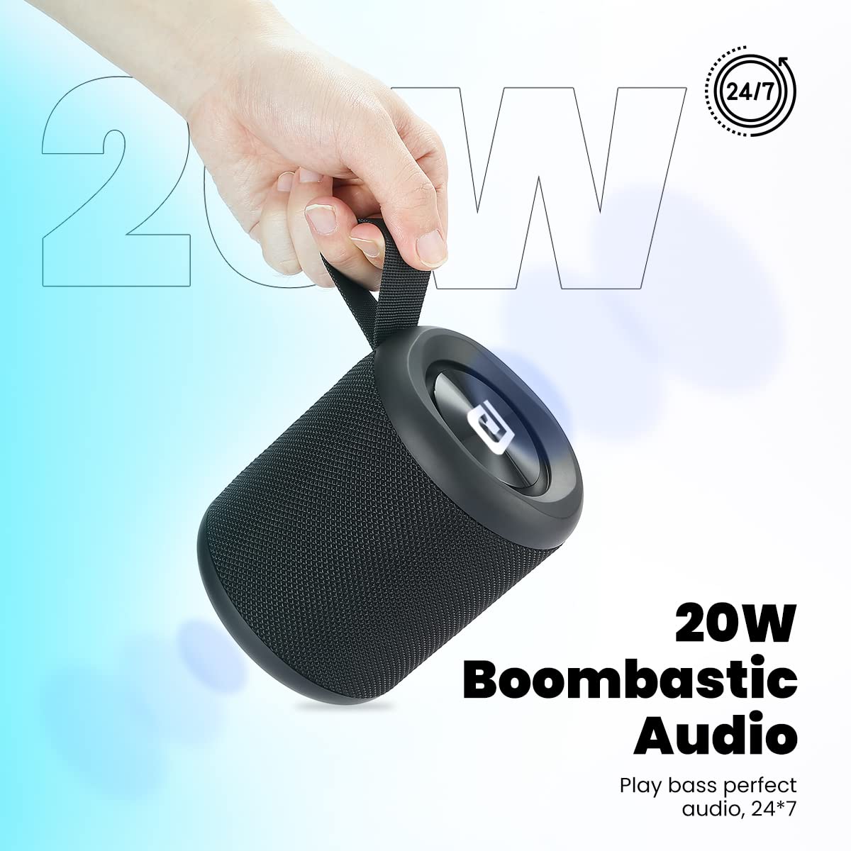 Portronics SoundDrum P 20W Portable Bluetooth Speaker (Black)-2