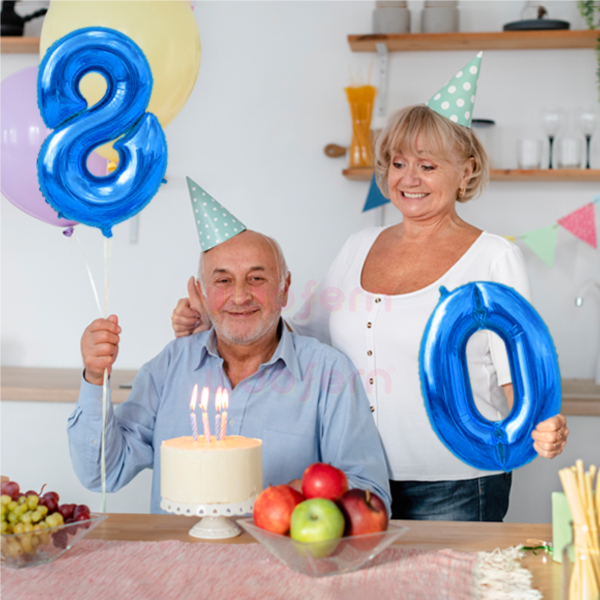 Blue Foil Balloon Number 8 - 16 inch-1