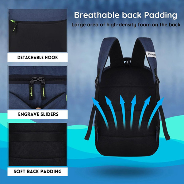 WILDHORN Munich Laptop Backpack (Blue Melange & Black)-3