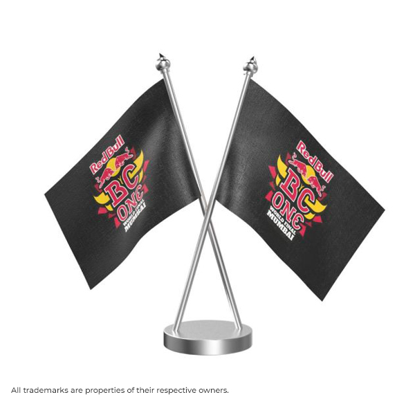 Custom Table Top Cross Flag with Stand-2