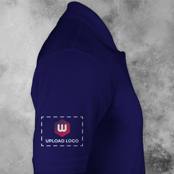 AWG Solid Polo T-shirt for Men Navy Blue – Custom Logo Left Chest & Right Arm-1