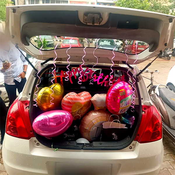 Multicolor Heart Balloon Car Boot Decoration