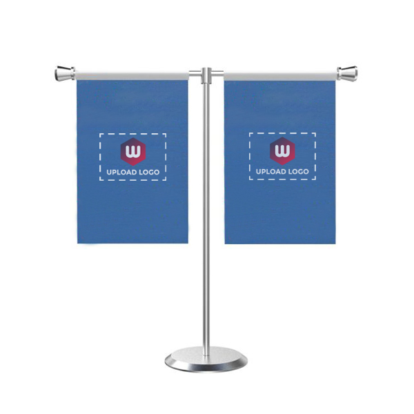 Custom T Shape Table Flag with Stand-0