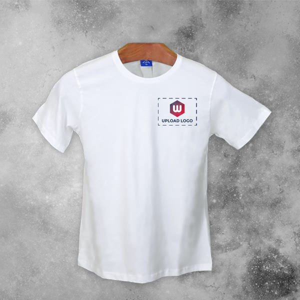 Ruffty Crew Neck Cotton T-shirt for Men White - Custom Logo Left Chest-3