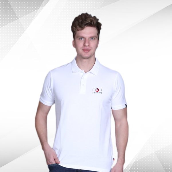 Jacquard Collar Solid - White T-shirt