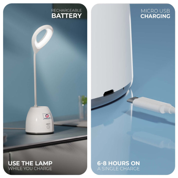 XECH T2C -  Lamp For Study With Pen Holder Rechargeable-2