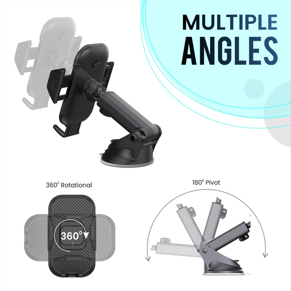 Portronics Clamp M Car Mobile Holder with 360° Rotational-1