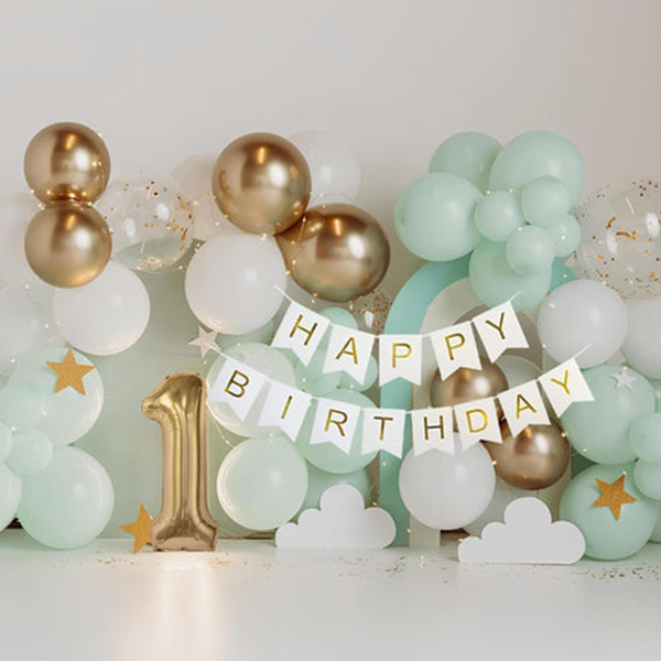 Mint Green & White Birthday Decoration Kit
