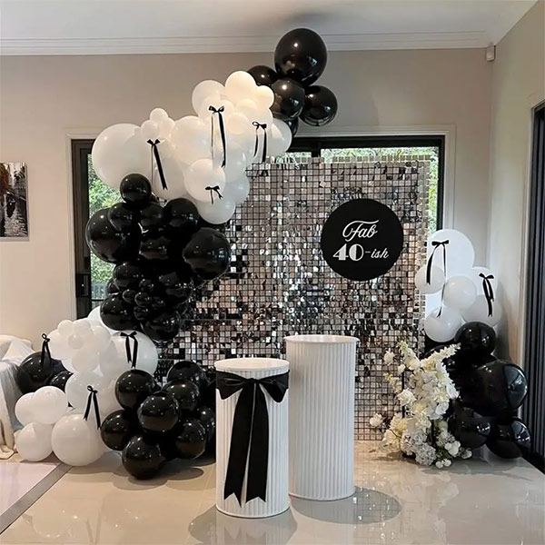 Elegant Black & White Shimmer Décoration
