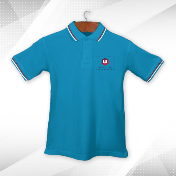 AWG Sport Giza Polo T-shirt for Men Turquoise Blue – Custom Logo Left Chest & Right Arm-3