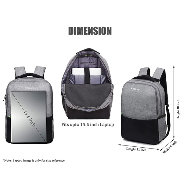 WILDHORN Munich Laptop Backpack (Grey Melange & Black)-2