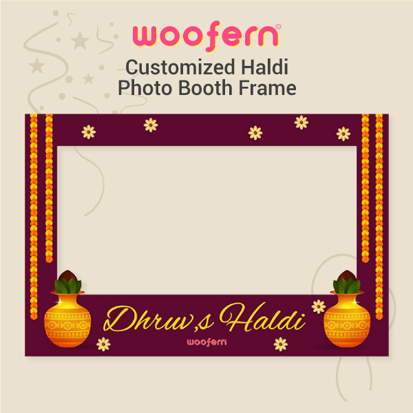 Haldi Photo Booth Frame with Customize Name