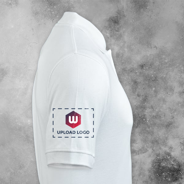 Six Degrees Cotton Polo T-shirt for Men (White) - Custom Logo Left Chest & Right Arm-1