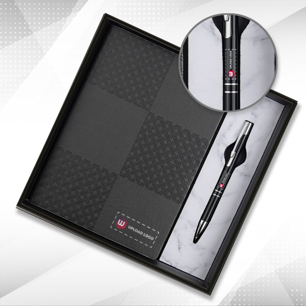 Personalized Employee Welcome Kit 2-in-1 Diary & Pen (Gun Metal Gray)
