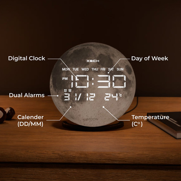 XECH Solaris X (Moon) Desktop Clock Speaker-3
