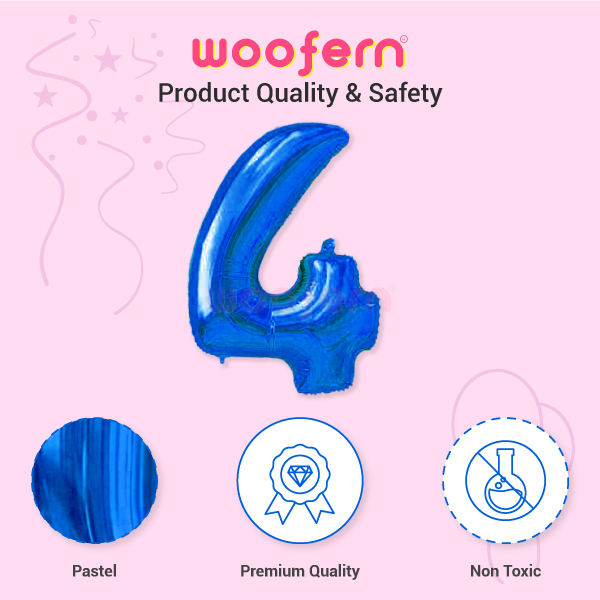 Blue Foil Balloon Number 4 - 16 inch-4