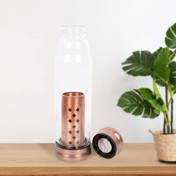 Copper-Charged Glass Bottle - Personalized with Logo-3