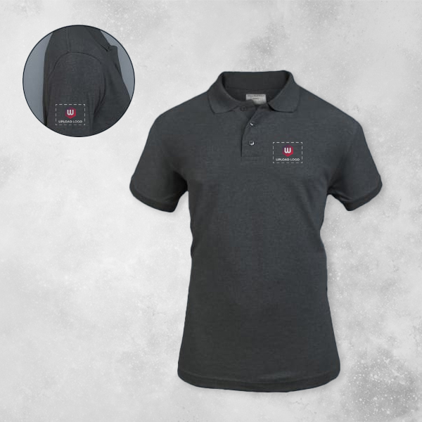 Embroidered Classic Polo T-shirt for Women Charcoal Grey – Custom Logo Left Chest & Right Arm