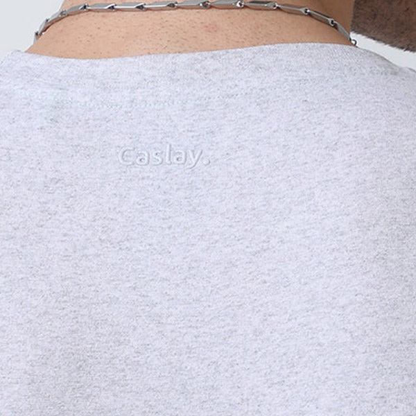 Caslay Crew Neck T-Shirt (White Melange)-6