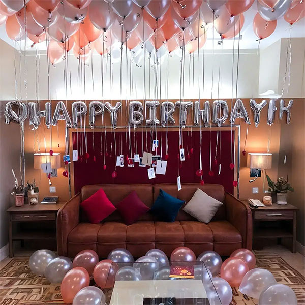 Birthday Décor with String Photos